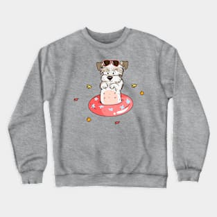 Dog Funny Pool Party Crewneck Sweatshirt